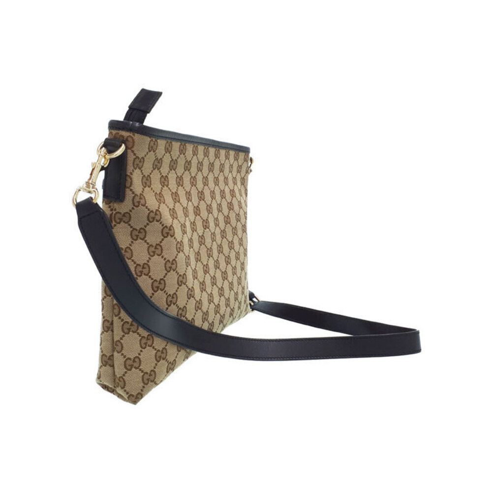Gucci GG Monogram Brown Web Flat Messenger Bag red green web - Picture 2 of 9